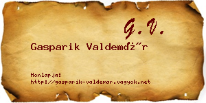 Gasparik Valdemár névjegykártya